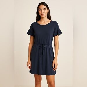 Velvet by Graham & Spencer Navy Flutter Sleeve Dress Size S